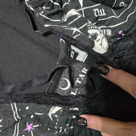 Killstar Eclipse Black and White Lace Bralette - Picture 2 of 2